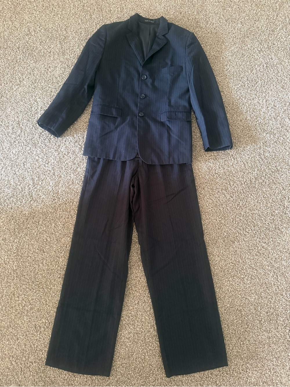 Calvin Klein Dark Navy Pinstripe Two-Piece Suit
